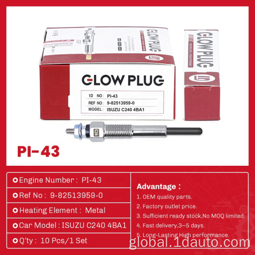 Beru Glow Plugs Diesel Engines Glow plug PI-43 for ISUZU C240,4BA1 Supplier